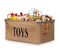 Gimars 20" Collapsible Jute Storage Basket with Handles