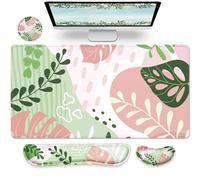 Gimars 3 in1 Mouse Pad and Keyboard Wrist Rest, Large Gaming Mouse Pad & Keyboard Wrist Support for Desk, Office, Home,Memory Foam Comfortable Wrist Pad, Easy Typing Pain Relief, Free Coaster Include