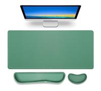 Gimars 3 in1 Mouse Pad and Keyboard Wrist Rest Set, 800x300mm Large Memory Foam Mouse Pad Wrist Supports for Typing Pain Relief, Wrist Rests for Gaming Desk Office Home, Dark Green