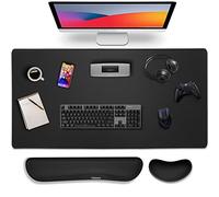 Gimars 3 in1 Mouse Pad and Keyboard Wrist Rest Set, 800x300mm Large Memory Foam Mouse Pad Wrist Supports for Typing Pain Relief, Wrist Rests for Gaming Desk Office Home, Black