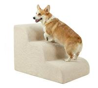 Gimars 3-Step Dog Stairs Beige