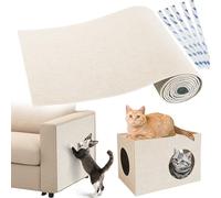 Gimars 40×200cm Thickened Self Adhesive Cat Scratching Mat, DIY Cuttable Climbing Wall Scratch Pad, Anti Scratch Furniture Protector for Sofa, Wall, Floor, Carpet (White)