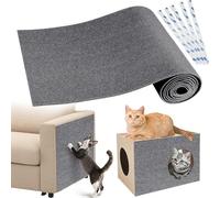 Gimars 40×200cm Thickened Self Adhesive Cat Scratching Mat, DIY Cuttable Climbing Wall Scratch Pad, Anti Scratch Furniture Protector for Sofa, Wall, Floor, Carpet (Grey)