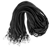 Gimars 50 Pcs Black Lanyards for Badges, 45x1cm Cotton Rope Neck Straps with Quick Release and 360° Swivel Metal Hook for Keys ID Cards Name Tags Badge Holders
