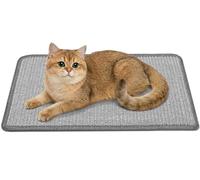 Gimars 50x30cm Sisal Cat Scratching Mat, Self-Adhesive Wall & Furniture Protector with Hook-and-Loop, Non-Slip Densely Woven Sisal Pad for Cats, Easy Install Scratching Guard for Couch & Wall, Gray