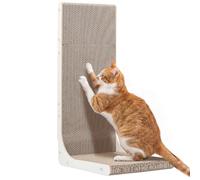 Gimars 58cm Cat Scratcher L-Shape, Vertical Cardboard Cat Scratching Board & Wall Corner Protector, Modern Cat Scratches Pad for Furniture Protection, Indoor Pet Furniture, Natural