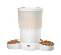 Gimars 5L Automatic Cat Feeder 2 Stainless Bowls, Easy to Set Up, Programmable Timer 1-6 Meals a Day Dispenser Food Cat and Dog in Sealed Design, Voice Recording 10s
