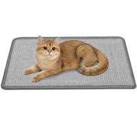 Gimars 60 x 40 cm Cat Scratching Mat, Natural Sisal Cat Scratcher Pad, Non-Slip Couch, Carpet & Wall Protector Guard for Indoor Cats, Grey