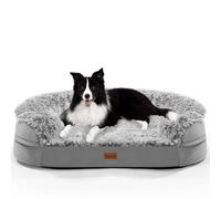 Gimars Upgrade 3.7in Ultra Thick Orthopedic Dog Beds for Large Dogs,Soft Egg Foam Dog Sofa Bed, 28D Crate Foam Washable Cover, Waterproof Lining Supportive Half-Round for Puppy,Senior,Sick Dogs