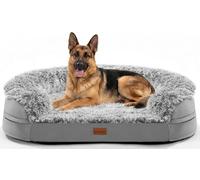 Gimars 9.5 cm Thick Orthopedic Large Dog Bed for Very Large Dogs, Supportive Dog Sofa with 28D Egg-Crate Memory Foam, Removable Washable Plush Cover, Waterproof Inner Cover for Puppies & Seniors, XXL