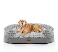 Gimars 9.5 cm Thick Orthopaedic Dog Bed for Very Large Dogs, Supportive Dog Sofa with 28D Egg Carton Foam, Removable Washable Plush Cover, Waterproof Inner Cover for Puppies & Seniors