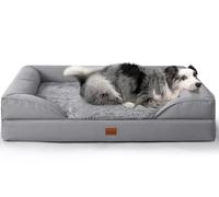 Gimars 9.5cm Thickened Orthopedic Dog Bed, Supportive Large Dog Bed with Bolster & 28D Egg-Crate Mattress, Waterproof Lining, Washable Plush Cover Dog Sofa Bed for Large Senior, Arthritic Dogs