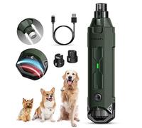 Gimars Adjustable 6 Speeds 12000rpm Dog Nail Sharpener 45dB Double Led-Light Pet Nail Sharpener USB Rechargeable 3 Ports Nail File For Large Medium Small Dog, Army Green