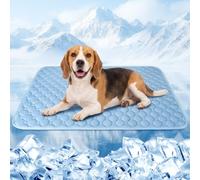 Gimars Dog Cooling Mat with Cool-Touch Ice Silk Fabric, Washable Waterproof Summer Pet Mat for Dogs and Cats, Non-Slip Foldable Pad for Crate Sofa Floor Car,90×60cm