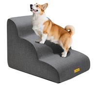Gimars Extra Wide Sturdy 30D High Density Foam Dog Stairs for High Beds, Sofa, Pet Stair for Small Medium Dog, Non-Slip Pet Slope Stairs, Easy Clean Removable Washable Cover