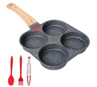 Gimars Egg Omelette Pan 19 cm Nonstick Aluminium Egg Frying Pan 4-Cup Pancake Pan Fried Egg Burger Pan for Gas Stove and Induction Hob