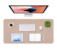 Gimars Extra Large PU Leather Desk Mat, 60x35cm, Beige