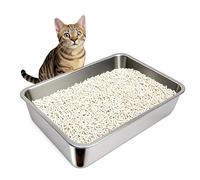 Gimars Stainless Steel Cat Litter Box, M