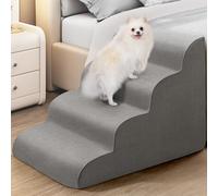 Gimars Extra Wide Sturdy 30D High Density Foam Dog Stairs for High Beds for Small Medium Large Dogs, Non-Slip Pet Stairs, Easy Clean Removable Washable Cover for Couch, Sofa