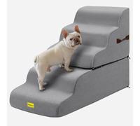 Gimars Extra Wide Sturdy Foam Dog Stairs for High Beds,5-Steps Pet Stairs for Small Medium Large Dogs