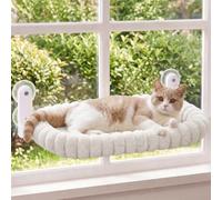 Gimars Foldable Cat Window Perch, 4 Upgrade Gel-Filled Suction Cups, White