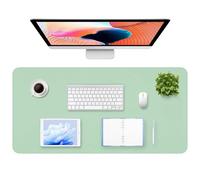 Gimars Leather Desk mat 60 x 35 Large Mouse mat Mint Green PU Leather with Suede Base Non Slip, Desk Pad Protector Waterproof, Mouse Mat for Office Laptop Keyboard Writing, Table Cover, Easy Clean