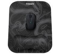 Gimars Mouse Mat Wrist Support, Large Memory Foam Mousepad, Ergonomic Mouse Pad Wrist Support, Computer Mouse Mat Wrist Rest with Non-Slip Base for Laptop Gaming Office, Free Coaster, Map