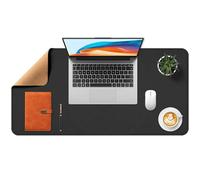 Gimars PU Leather Desk Mat 80x40cm - Large Mouse Pad & Desk Protector with Cork Base, Non-Slip Waterproof Writing Pad, Compatible with Laptop & Keyboard - Black