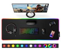 Gimars RGB Gaming Mouse Pad, XL Mouse Mat 800x300x5mm, 12 LED Light Modes, Large Mousepad with Premium Micro-Weave Surface, Non-Slip Mouse Mat, Keyboard and Mouse Pad for Desk, Gaming, Office