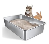 Gimars Single Stainless Steel Cat Litter Bowl MSP21 43 * 33 * 15cm