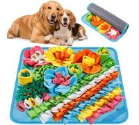 Gimars Snuffle Mat for Dogs Interactive Dog Snuffle Mat Puzzle Toy for Mental Stimulation Anti-Boredom Sniffing Training Non-Slip Fleece Mat 50×50cm for Dogs