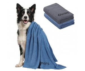 Gimars Super Absorbent Dog Towel, Microfibre Dog Drying Towel for Faster Drying, Soft Quick Dry Pet Towel, 2 Pack, 100 x 50 cm