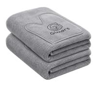 Gimars 2 Pack Thick Dog Towels with Hand Pockets, Super Absorbent, Large Microfibre Dog Drying Towels, Soft Pet Towels, 140 x 70 cm, Easy Grip for Better Control