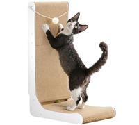 Gimars Thickened L Shape 68cm Cat Scratcher, Cat Scratching Board with Plush & Catnip Balls, Large Size Cat Cardboard Scratcher Wall Mounted, Cat Toys for Protecting Furniture