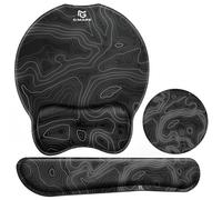 Gimars Upgrade 3 in 1 Enlarge Superfine Smooth Gel Ergonomic Mouse Pad Wrist Support and Keyboard Wrist Rest for Computer, Laptop, Mac, Gaming and Office, Durable, Comfortable and Pain Relief, Map
