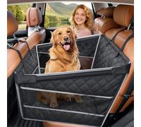 Gimars Upgrade Dog Car Seat for Medium Small Size Dogs, Waterproof Back Seat Extender for Pets Hard Bottom, Half Hammock with Non-Slip Base Mesh Window Storage Pocket, Dog seat for Cars/SUV/Trucks (M)