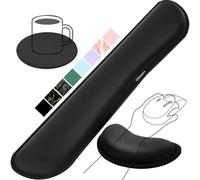 Gimars Upgrade Enlarge Silky Gel Memory Foam Wrist Rest for Computer Keyboard, Mouse, 3 PCS Ergonomic Keyboard Wrist Rest for Typing Pain Relief, Mouse Pad Rests, Wrist Support for Office Gaming Black