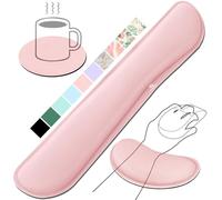 Gimars Upgrade Enlarge Silky Gel Memory Foam Wrist Rest for Computer Keyboard, Mouse, 3 PCS Ergonomic Keyboard Wrist Rest for Typing Pain Relief, Mouse Pad Wrist Support for Office Gaming, Pink