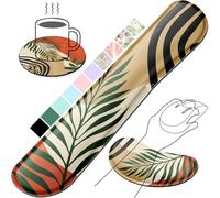 Gimars Upgrade Enlarge Silky Memory Foam Wrist Rest for Computer Keyboard, Mouse, 3 PCS Ergonomic Keyboard Wrist Rest for Typing Pain Relief, Mouse Pad Wrist Support for Office Gaming, Morandi Orange