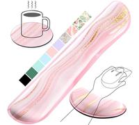 Gimars Upgrade Enlarge Silky Memory Foam Wrist Rest for Computer Keyboard, Mouse, 3 PCS Ergonomic Keyboard Wrist Rest for Typing Pain Relief, Mouse Pad Wrist Support for Office Gaming, Pink Gold