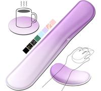 Gimars Upgrade Enlarge Silky Memory Foam Wrist Rest for Computer Keyboard, Mouse, 3 PCS Ergonomic Keyboard Wrist Rest for Typing Pain Relief, Mouse Pad Wrist Support for Office Gaming, Purple Gradient