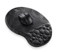 Gimars Upgrade Ergonomic Mouse Pad Wrist Rest with Memory Foam Massage Bump, Enlarge [ 30% Larger Moving Space] Mouse Pad Wrist Support with Nonslip PU Base for Laptop, Computer, Gaming & Office