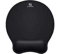 Gimars Upgrade Round Mouse Pad with Wrist Rest, Enlarge Smooth Superfine Fibre Memory Foam Ergonomic Comfortable Gaming Mousepad with Nonslip Base for Pain Relief, Laptop Computer Office, 10.8 x 9.7''