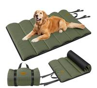 Gimars Upgraded Outdoor Dog Bed with Waterproof Film, Easy to Roll Up with Buckle, Large Travel Dog Bed for Medium & Large Dog, Portable, Foldable, Washable Pet Bed for Camping,Traveling