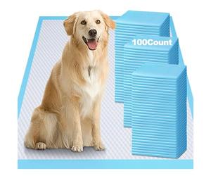 Gimars XXL 100 Counts Thicken 6 Layers Ultra Absorbent Dog Pee Pads Extra Large - Leak-Proof Odor-Control Puppy Training Pads Quick Dry Pee Pads for Dogs