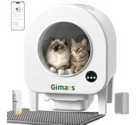 Gimars XXL 90L Anti-Pinch Self-Cleaning Cat Litter Box with App Control, Automatic Cat Litter Box with Mat, Trash Bags & Step, Triple Sensors & Odor Control for Kittens, Senior Cats & Multi-Cat Homes
