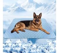 Gimars XXL Dog Cooling Mat with Cool-Touch Ice Silk Fabric, Washable Waterproof Summer Pet Mat for Dogs and Cats, Non-Slip Foldable Pad for Crate Sofa Floor Car,120×90cm
