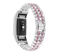 Gimart Bling Strap Compatible For Fitbit Charge 2 Strap, Women Men Stainless Steel Rhinestone Replacement Wrist Band Metal Bracelet Wristband for Fitbit Charge 2 HR Fitness Tracker