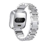 Gimart Compatible for Fitbit Versa Metal Strap Women Girls Bling Rhinestone Stainless Steel Replacement Watch Wrist Band Accessories Bracelet for Fitbit Versa 2/Versa Lite/Versa SE