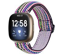 GIMart Compatible with Fitbit Versa 3 Strap for Women Men, Woven Nylon Fabric Bands Replacement Sport Strap Wristband Bracelet for Fitbit Sense/Versa 3 Smartwatch Small Large (Purple)